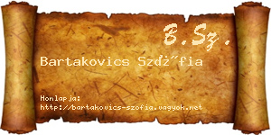Bartakovics Szófia névjegykártya